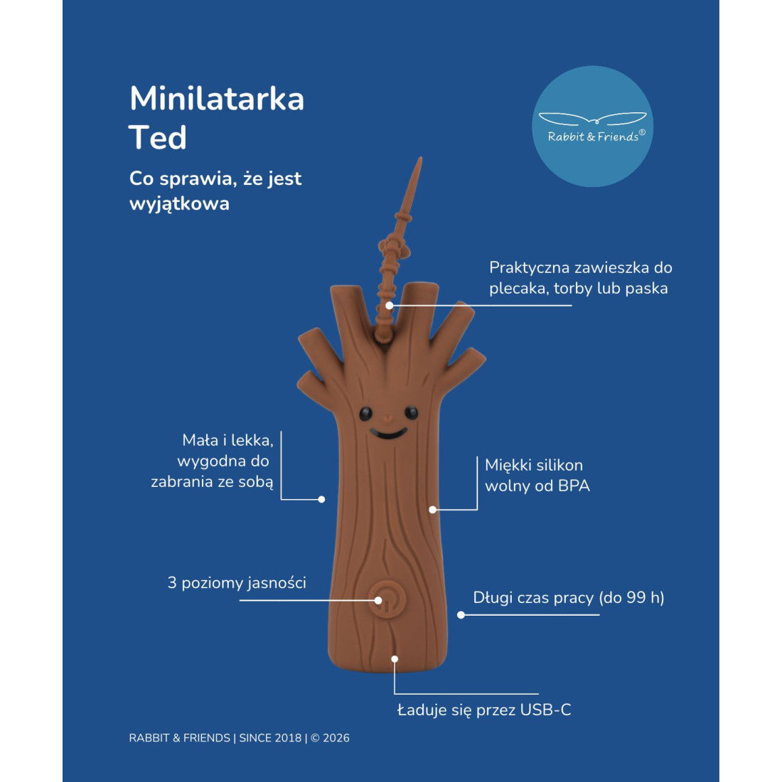 Minilatarka dla dzieci Drzewo TED Rabbit & Friends – seria Forest – zdjęcie 7
