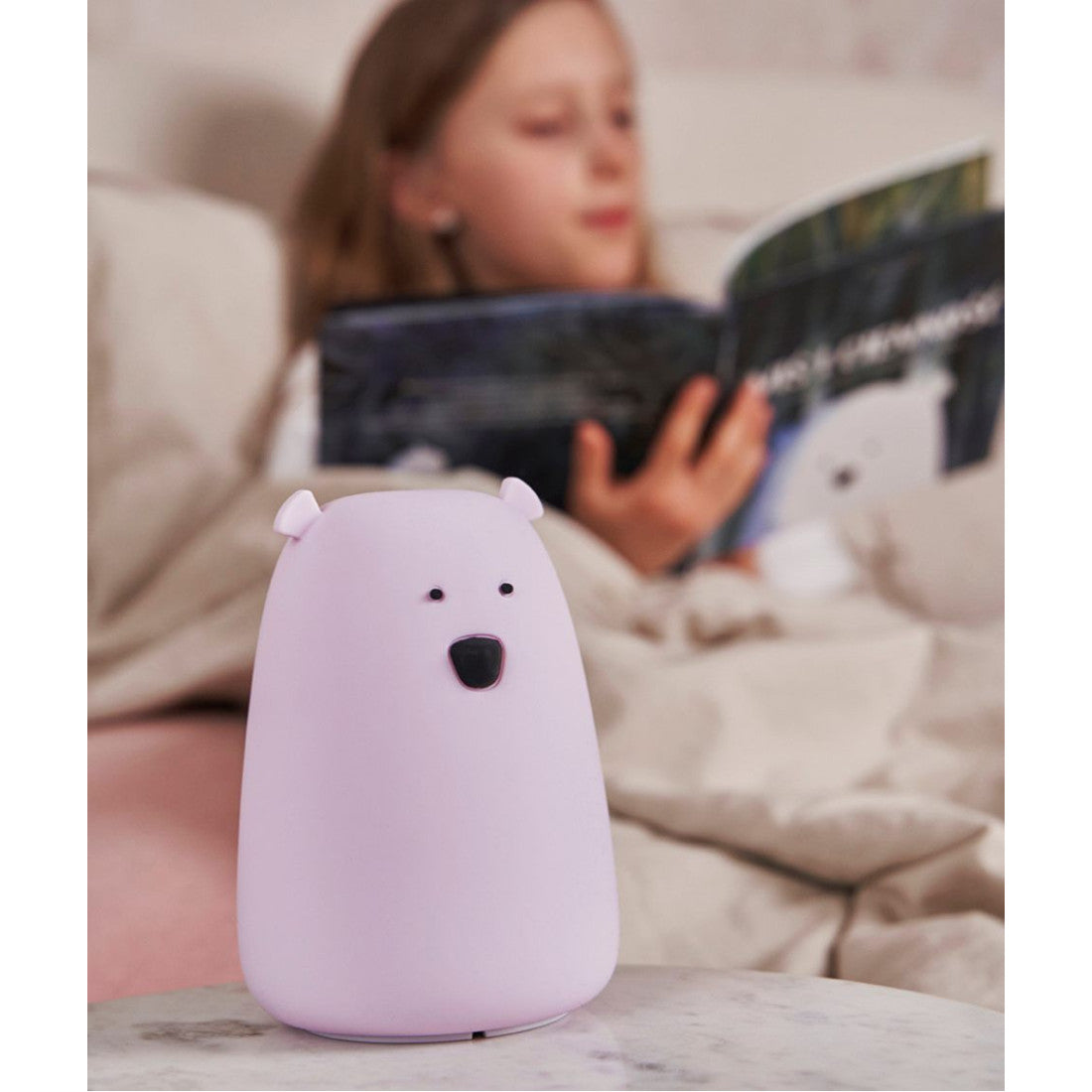 Lampka nocna Miś Duży Rabbit & Friends – lawendowa – zdjęcie 2