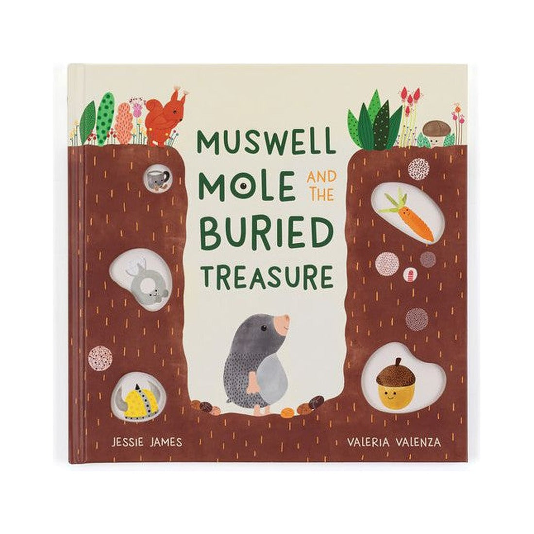 Książeczka Jellycat „Muswell Mole and the Buried Treasure” – okładka z przodu