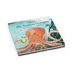 Książeczka Jellycat „The Fearless Octopus” – okładka w wersji z tytułem „Odell, the Fearless Octopus”, widok pod kątem