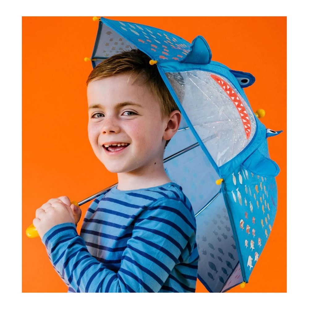 Parasolka dla dzieci zmieniająca kolory Floss & Rock – Rekin z okienkiem 3D – zdjęcie 2