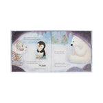 Książeczka Jellycat „Peanut Penguin’s Perfect Present” – rozkładówka z pingwinką Peanut i przyjaciółmi