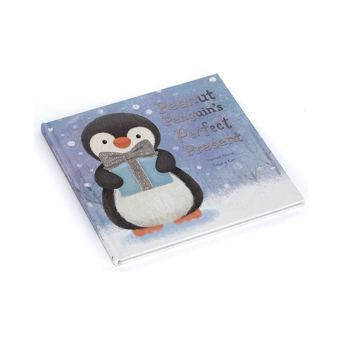 Książeczka Jellycat „Peanut Penguin’s Perfect Present” (wydanie angielskie) – okładka, widok pod kątem