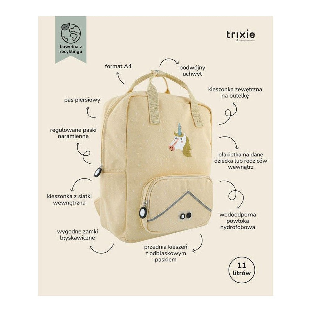 Plecak dziecięcy duży Jednorożec Trixie – 34 × 27 × 12 cm, 11 l – zdjęcie 5