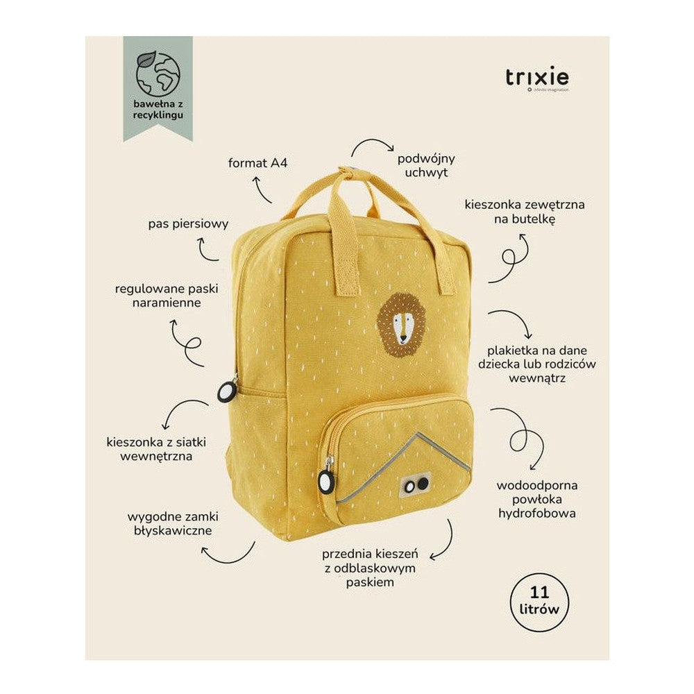 Plecak dziecięcy duży Lew Trixie – 34 × 27 × 12 cm, 11 l – zdjęcie 5