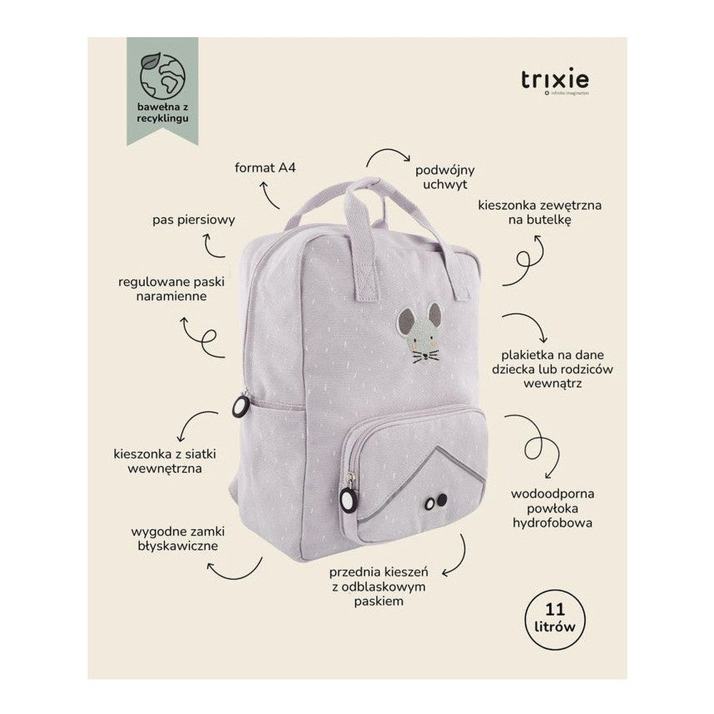 Plecak dziecięcy duży Myszka Trixie – 34 × 27 × 12 cm, 11 l – zdjęcie 5
