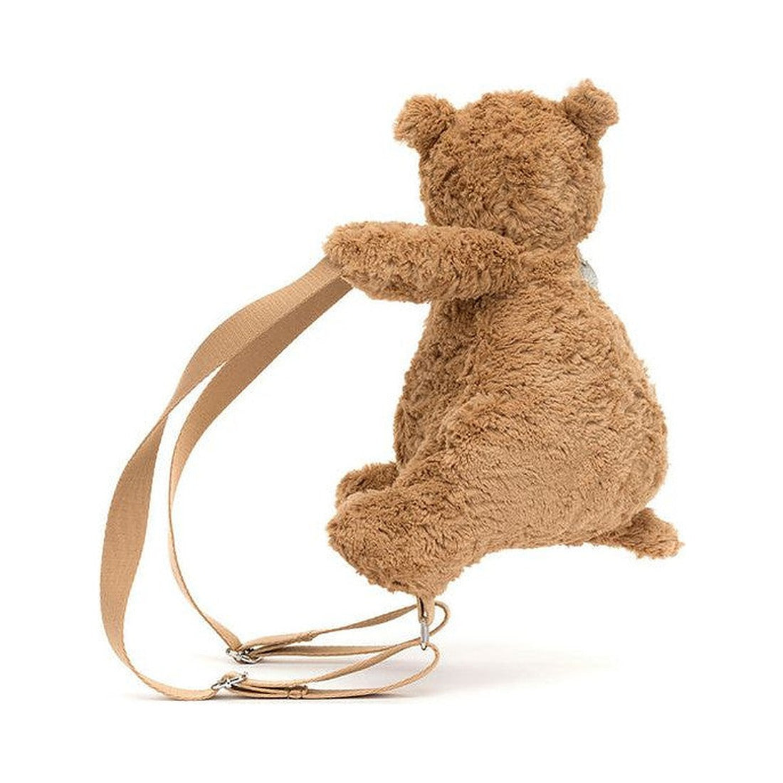 Plecak Jellycat – Miś Bartłomiej 31 cm, widok z tyłu z szelkami