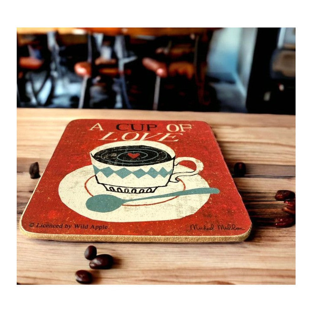 Podkładki korkowe A Cup of Love Kitchen Craft – czerwone, zestaw 10 szt. – zdjęcie 2