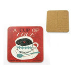 Podkładki korkowe A Cup of Love Kitchen Craft – czerwone, zestaw 10 szt.