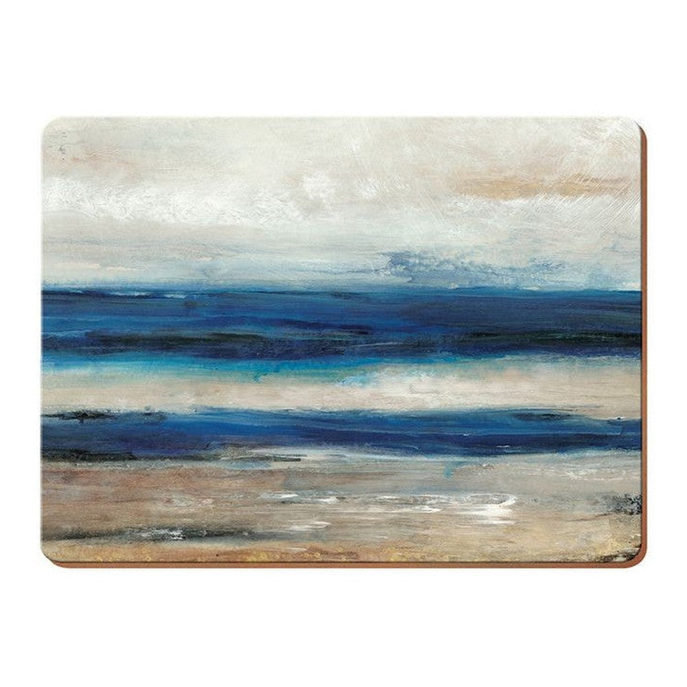 Podkładki korkowe Abstrakcja Niebieska Kitchen Craft – duże, 4 szt.