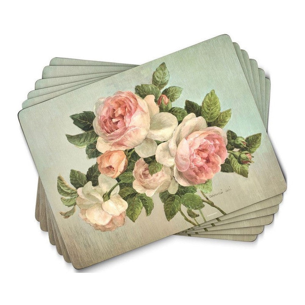 Podkładki korkowe Anitique Rose Pimpernel – róże, 6 szt., 30,5 × 23 cm