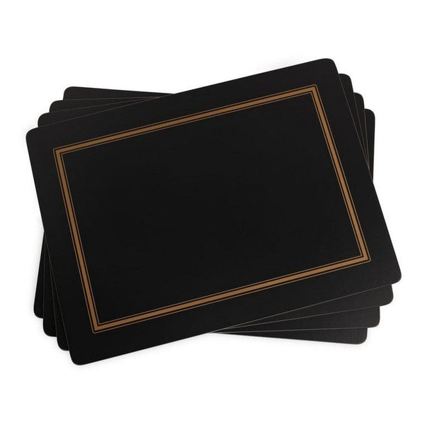 Podkładki korkowe Black Classic Pimpernel – czarne, duże, pod talerze, 4 szt.