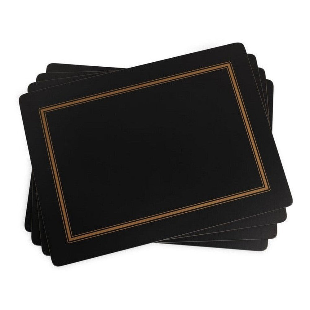 Podkładki korkowe Black Classic Pimpernel – czarne, duże, pod talerze, 4 szt.