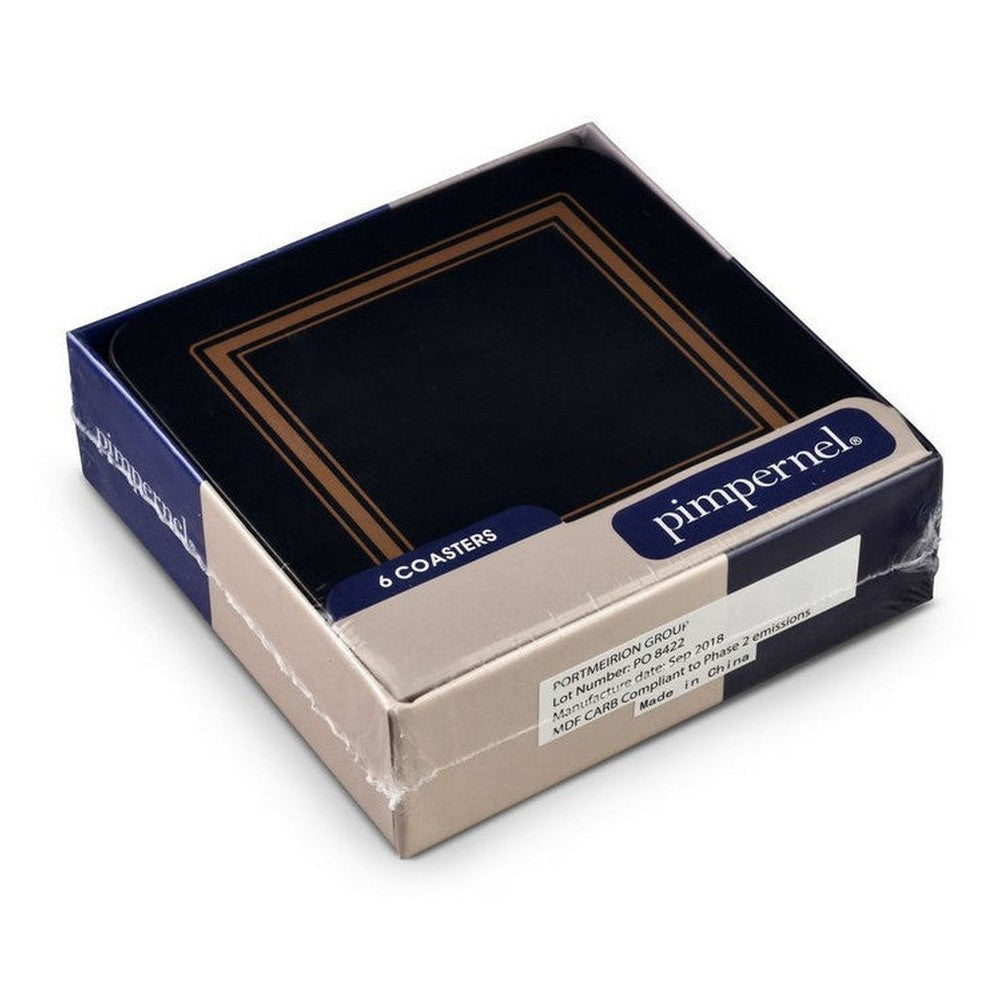 Podkładki korkowe Black Classic Pimpernel – czarne, małe, pod kubki, 6 szt. – zdjęcie 3