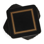 Podkładki korkowe Black Classic Pimpernel – czarne, małe, pod kubki, 6 szt.