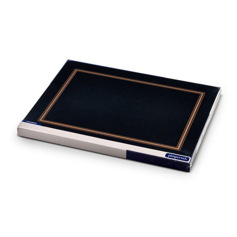 Podkładki korkowe Black Classic Pimpernel – czarne, średnie, pod talerze, 6 szt.
