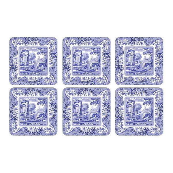 Podkładki korkowe Blue Italian Pimpernel – małe, pod kubki, 6 szt.