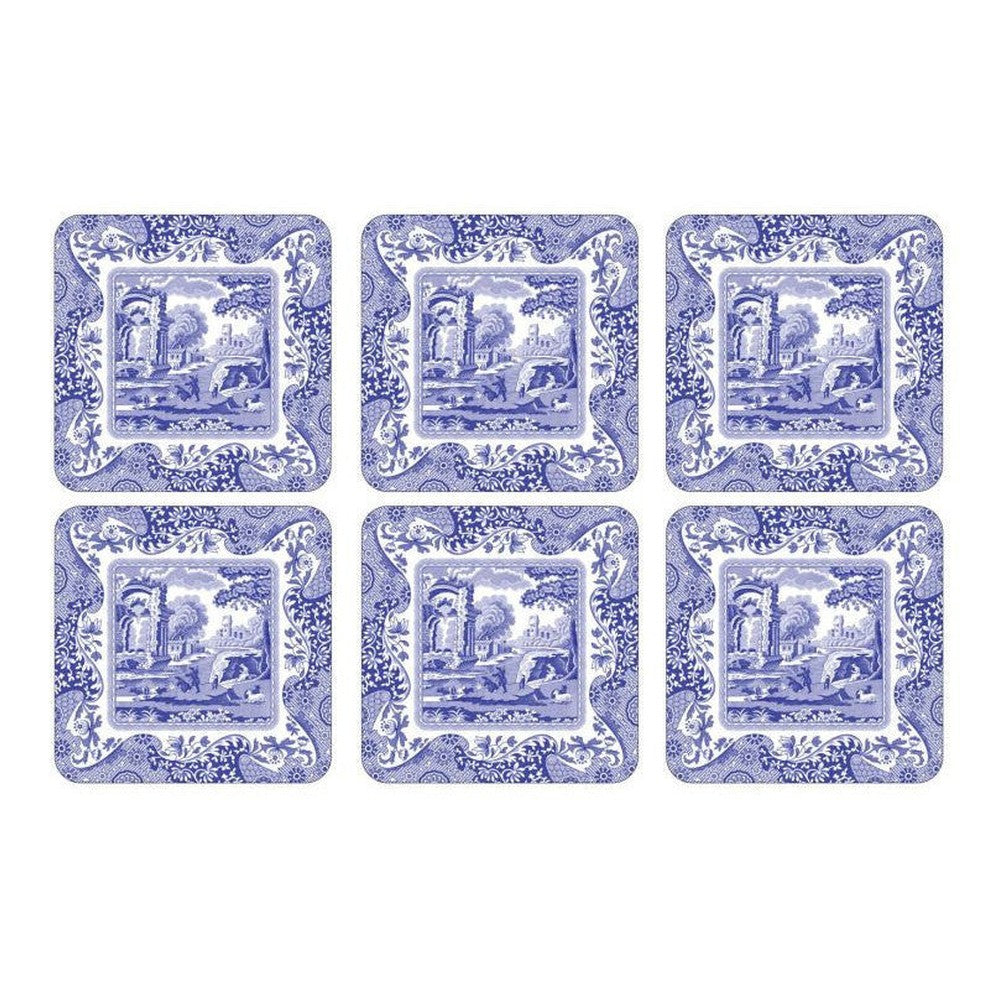 Podkładki korkowe Blue Italian Pimpernel – małe, pod kubki, 6 szt.