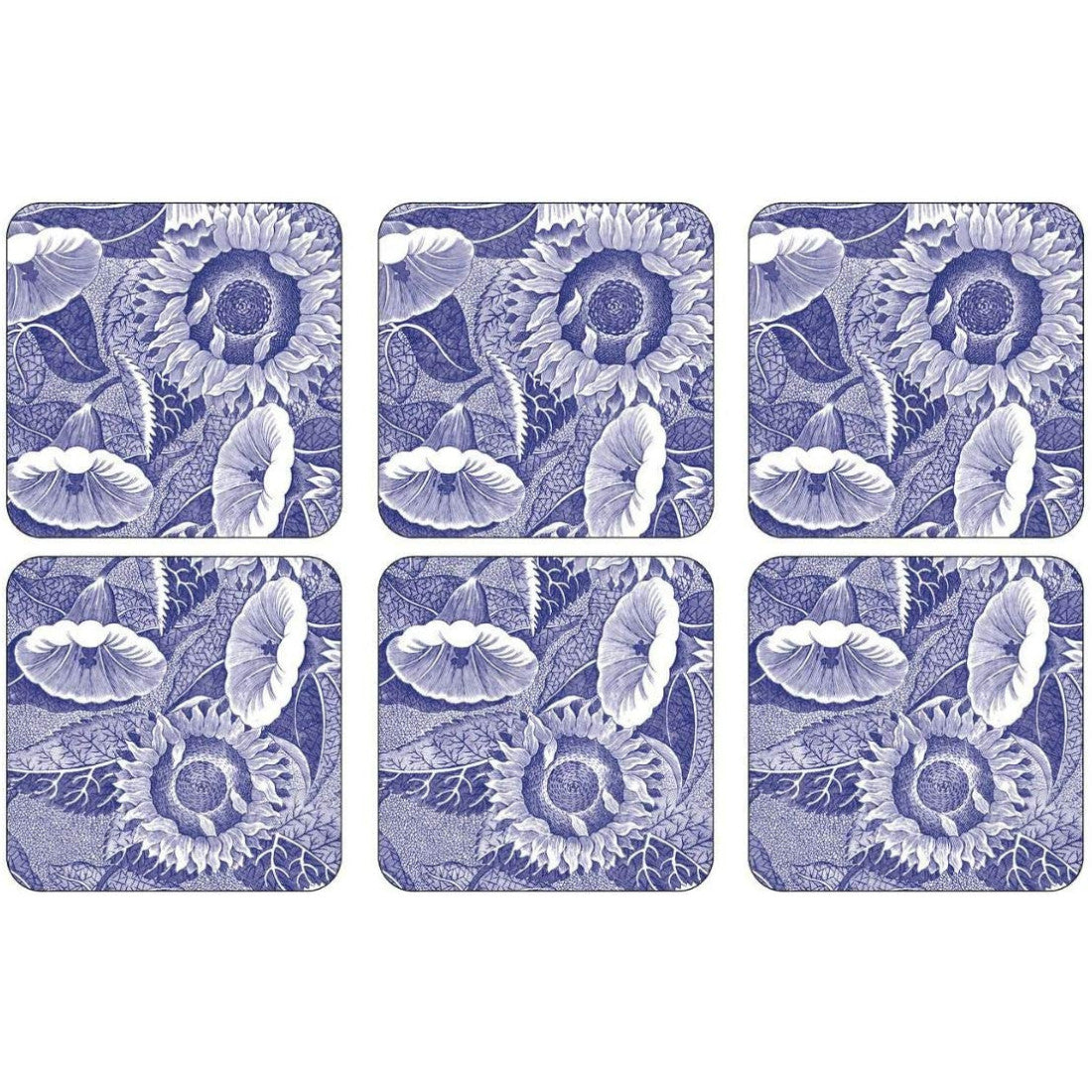 Podkładki korkowe Blue Room Pimpernel – niebieskie słoneczniki, 6 szt., 10,5 cm