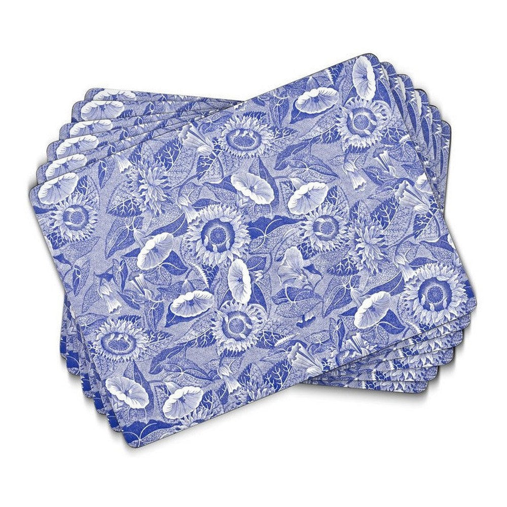 Podkładki korkowe Blue Room Pimpernel – niebieskie słoneczniki, 6 szt., 30,5 × 23 cm