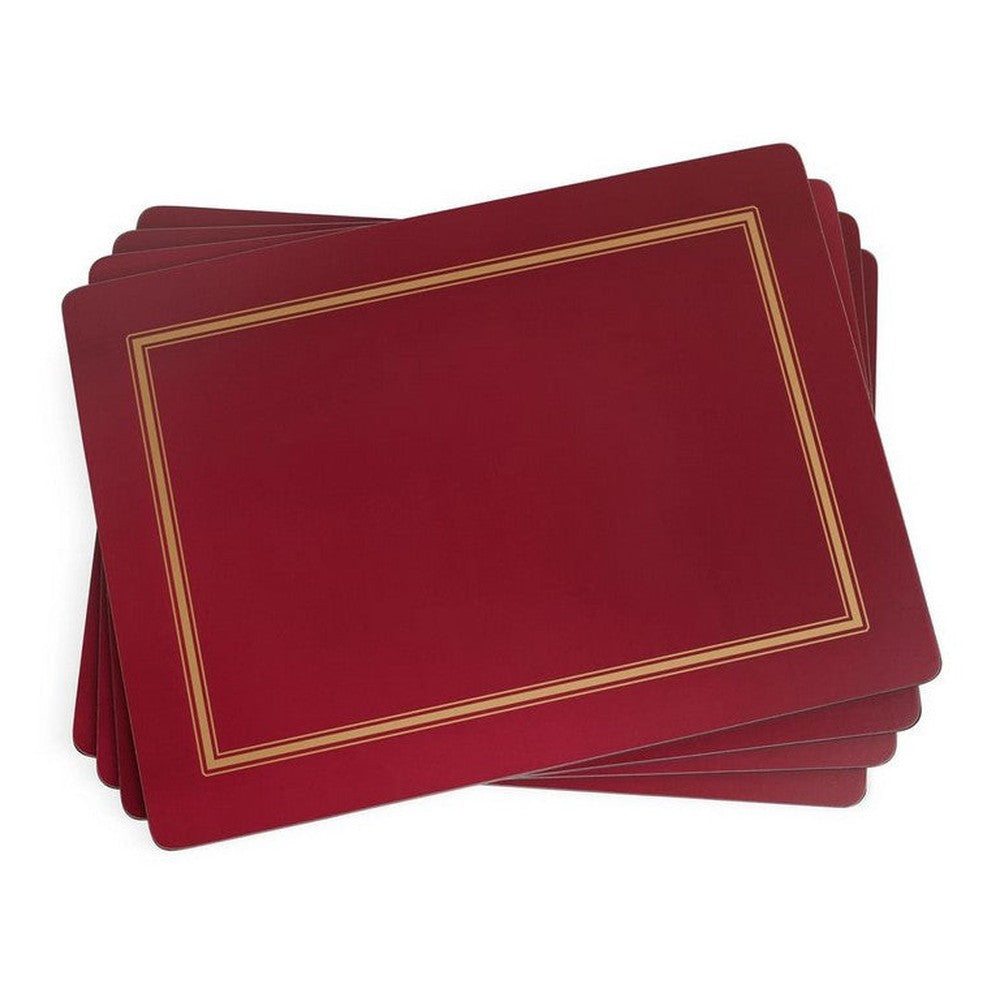 Podkładki korkowe Burgundy Classic Pimpernel – burgundowe, duże, pod talerze, 4 szt.