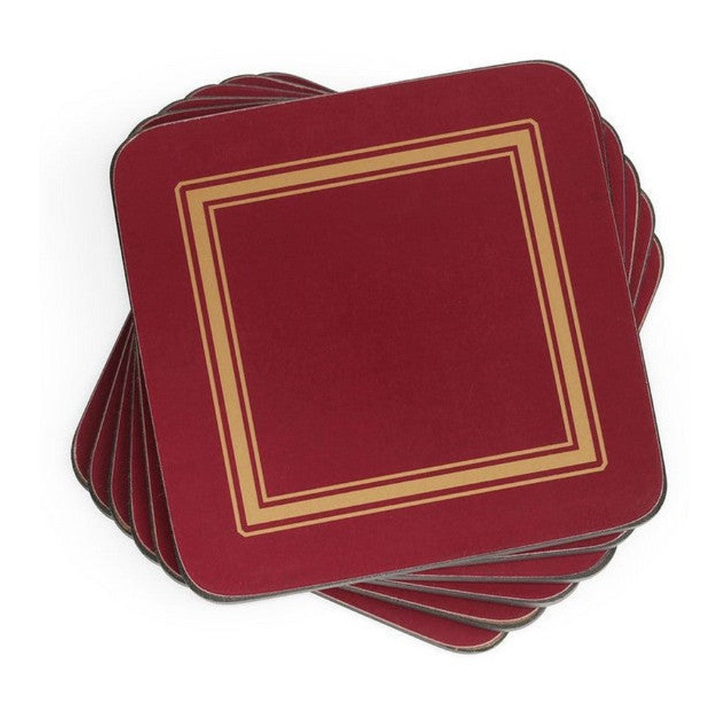 Podkładki korkowe Burgundy Classic Pimpernel – burgundowe, małe, pod kubki, 6 szt.