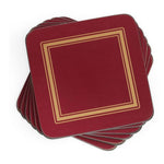 Podkładki korkowe Burgundy Classic Pimpernel – burgundowe, małe, pod kubki, 6 szt.