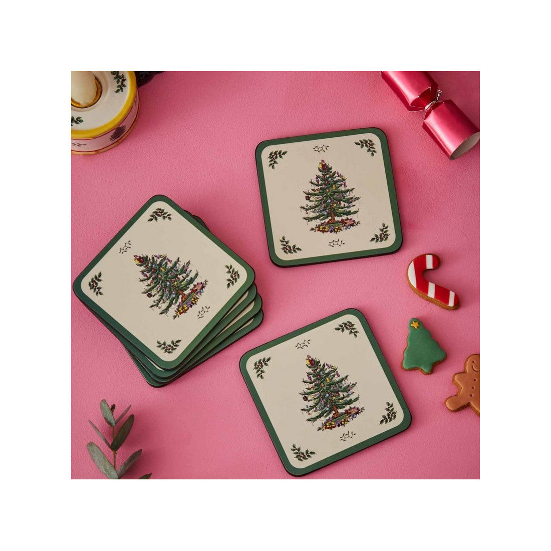 Podkładki korkowe Christmas Tree Pimpernel – świąteczna choinka, 6 szt., 10,5 cm – zdjęcie 2