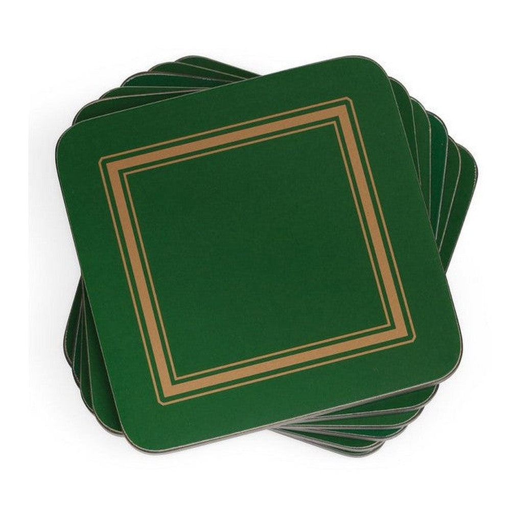 Podkładki korkowe Emerald Classic Pimpernel – szmaragdowe, małe, pod kubki, 6 szt.