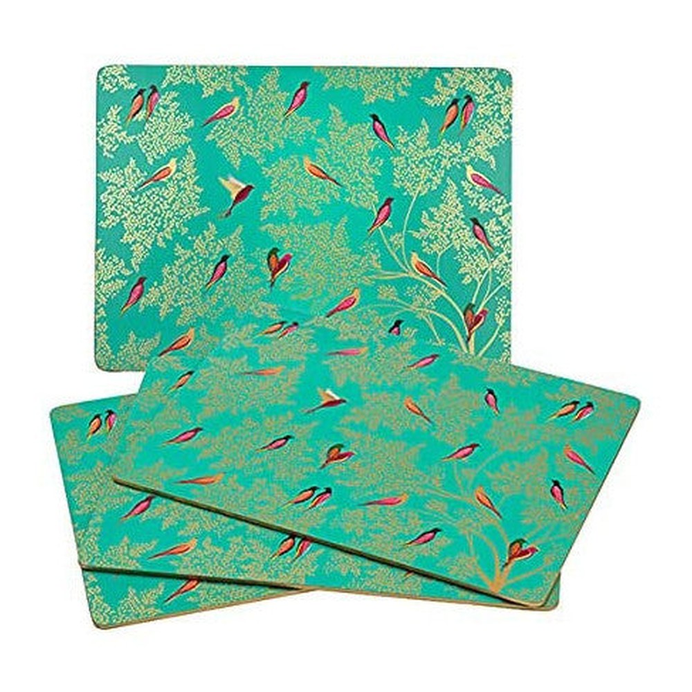 Podkładki korkowe Green Birds Pimpernel – zaczarowany ogród, zielone, 4 szt., 30,5 × 23 cm