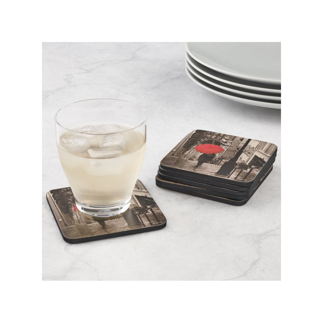 Podkładki korkowe Parisian Scene Pimpernel – Paryż, 6 szt., 10,5 cm – zdjęcie 2