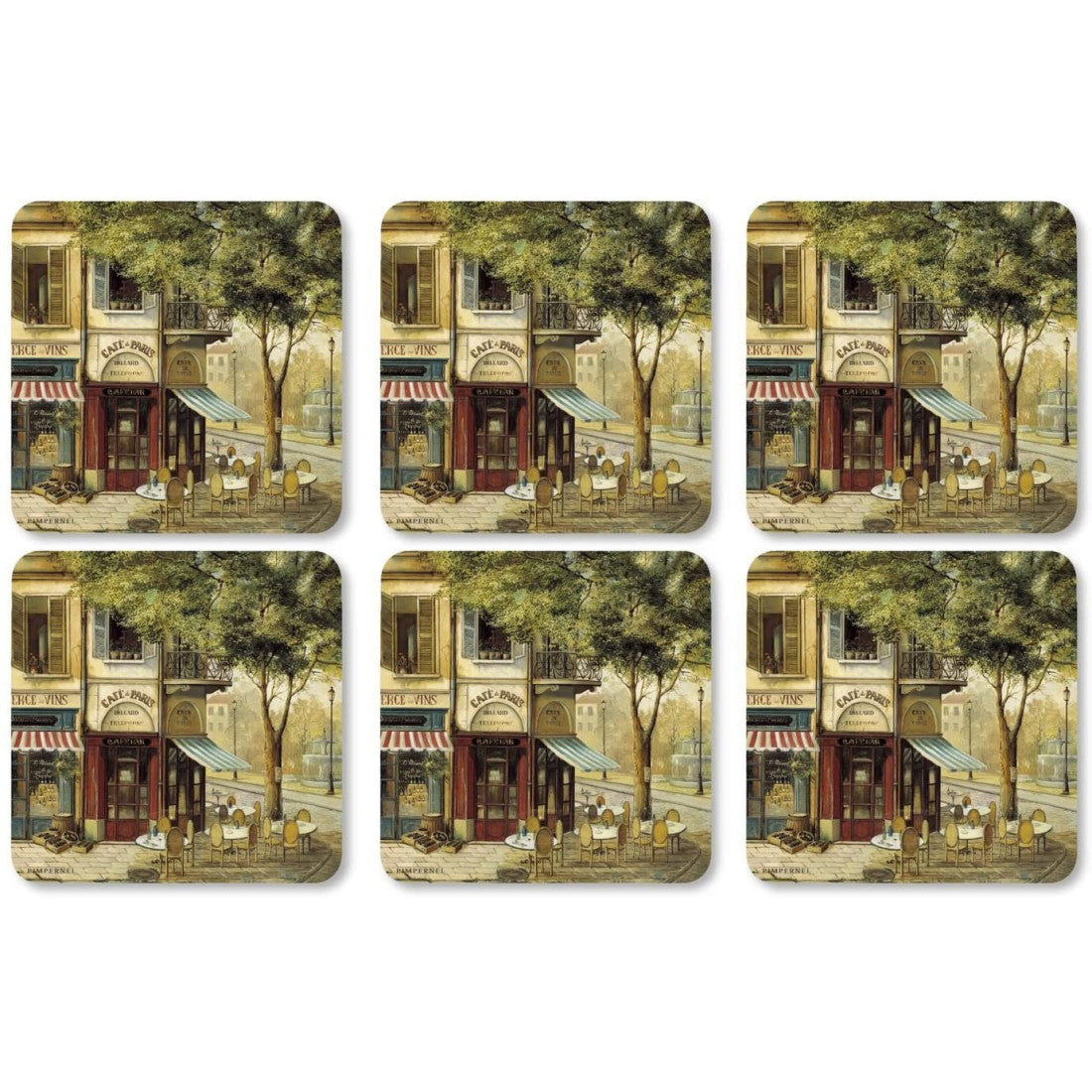 Podkładki korkowe Parisian Scene Pimpernel – Paryż, 6 szt., 10,5 cm