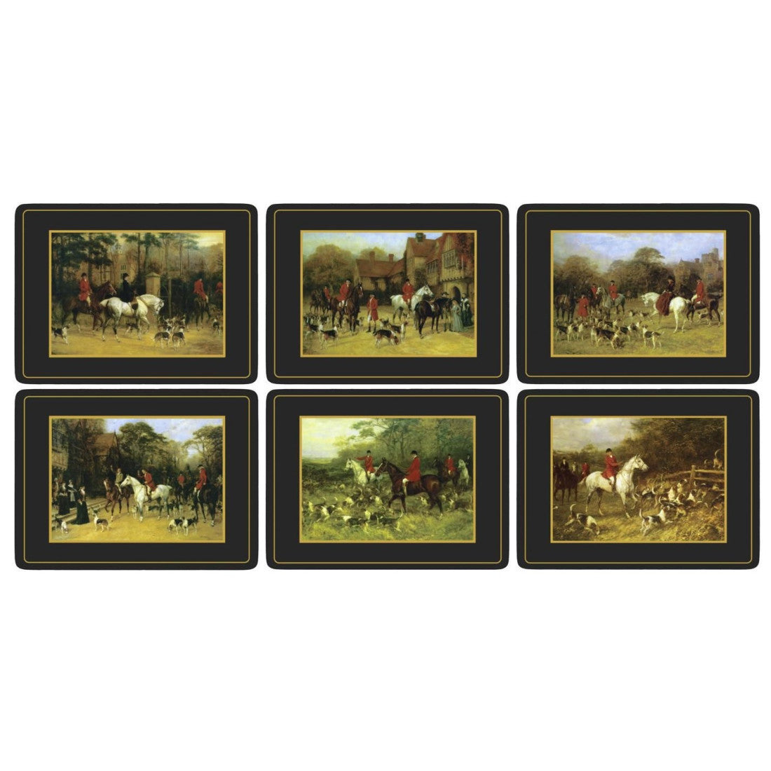 Podkładki korkowe Tally Ho Pimpernel – polowanie, 6 szt., 30,5 × 23 cm
