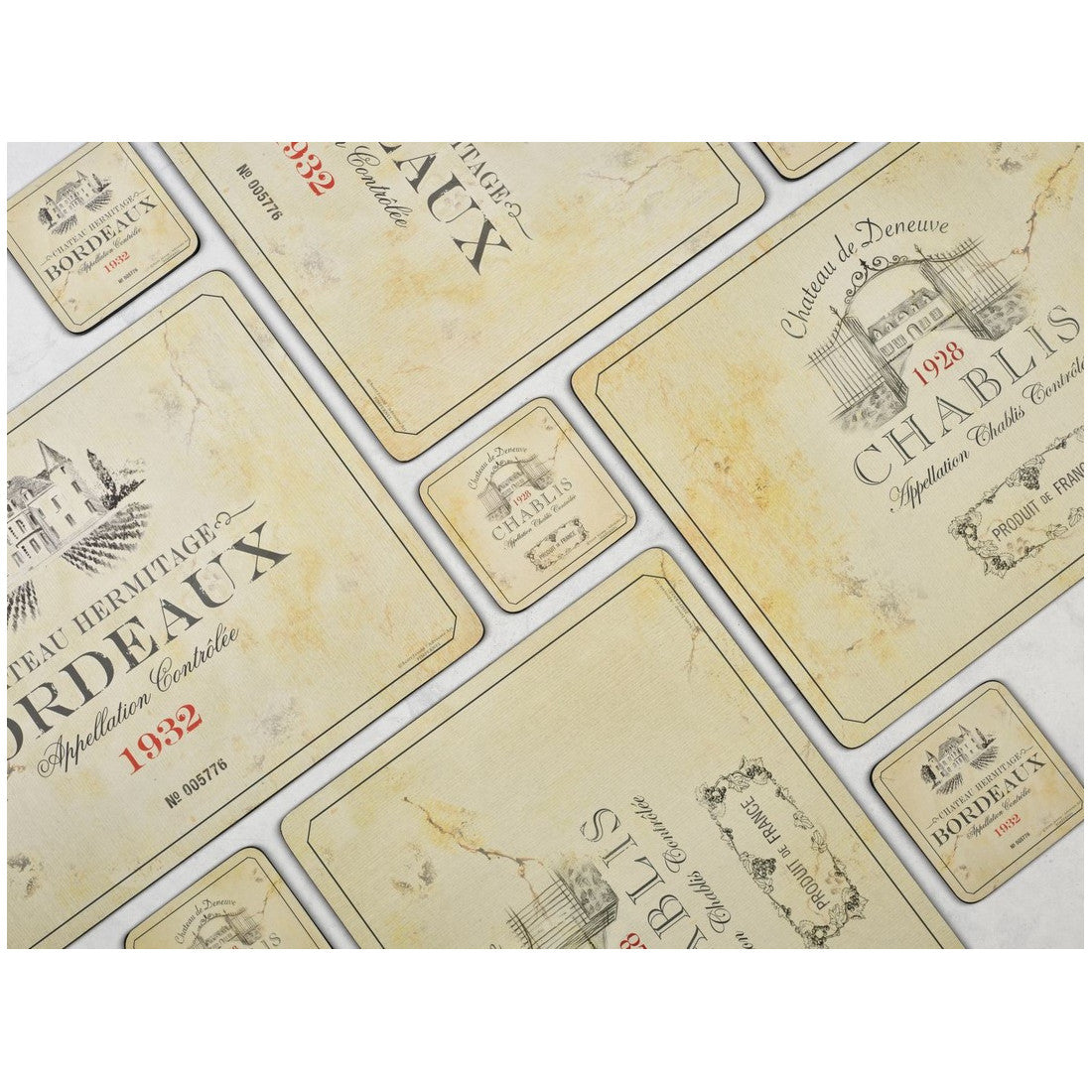 Podkładki korkowe Vin de France Pimpernel – francuskie wina, 6 szt., 30,5 × 23 cm – zdjęcie 3