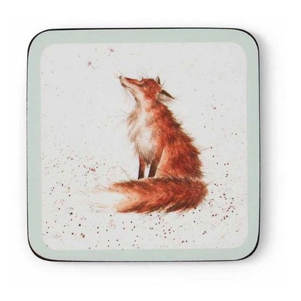 Podkładki korkowe Wrendale Fox Pimpernel – lis, 8 szt., 10,5 cm
