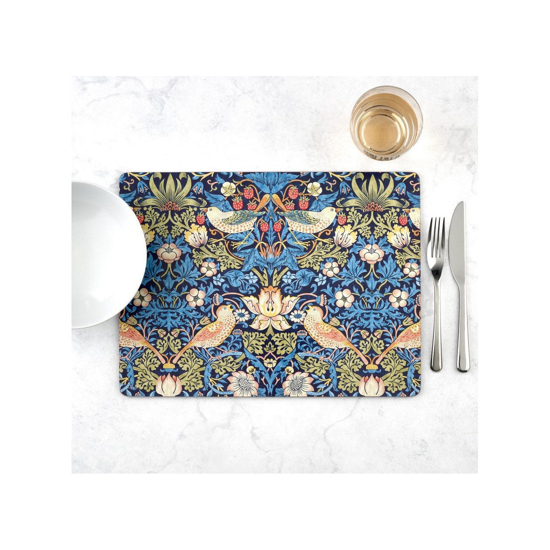 Podkładki Morris Strawberry Thief Blue Pimpernel – truskawki, 4 szt., 40 × 30 cm – zdjęcie 2