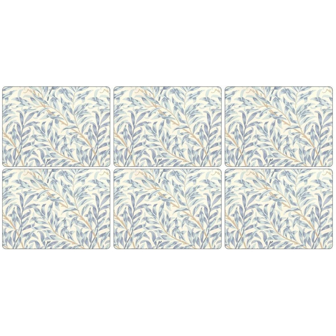 Podkładki Willow Bough Blue Pimpernel – listki wierzby, 6 szt., 30,5 × 23 cm