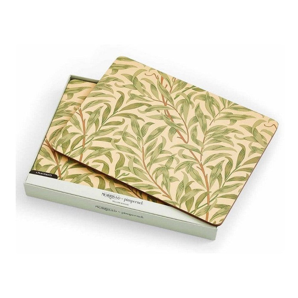 Podkładki Willow Bough Green Pimpernel – listki wierzby, 6 szt., 30,5 × 23 cm