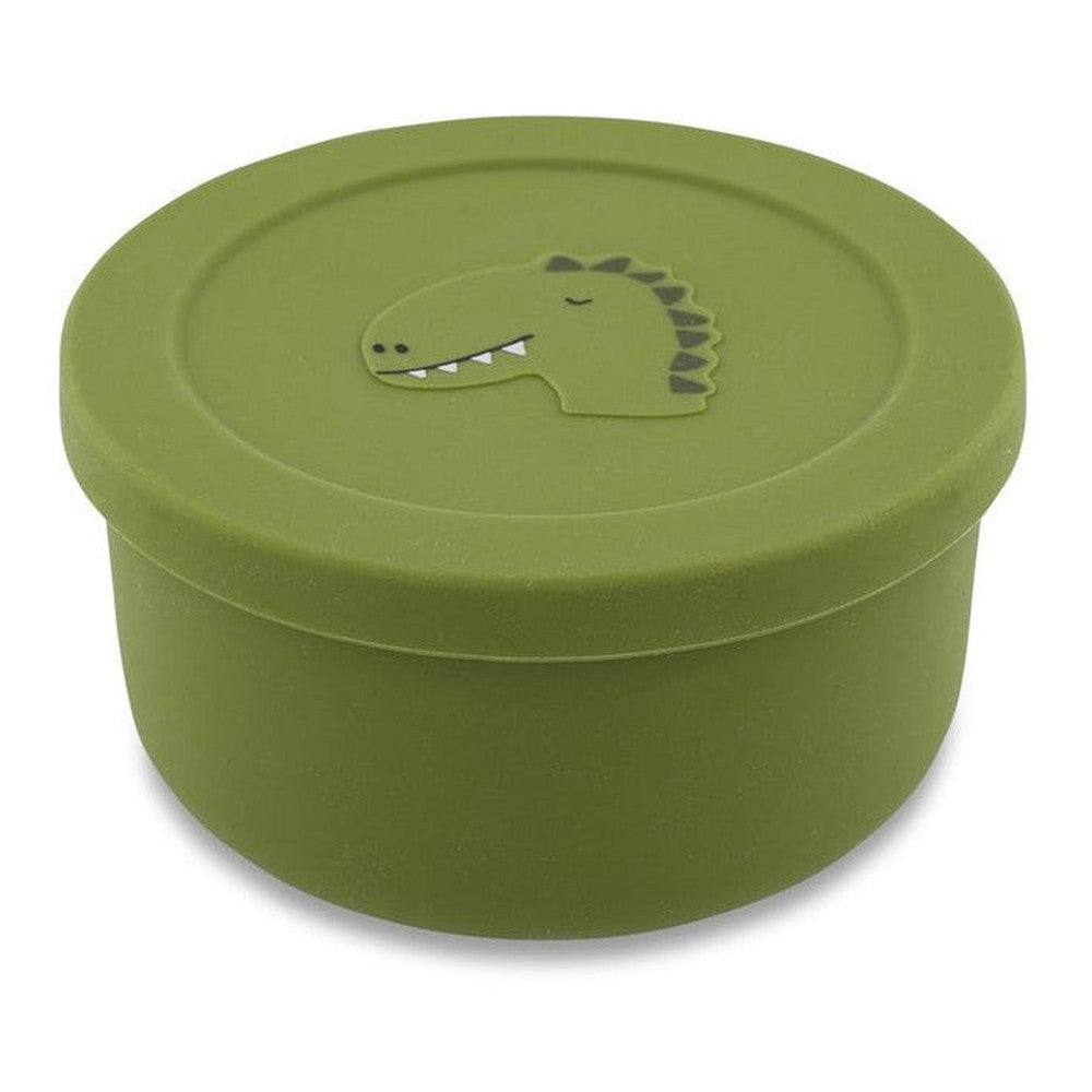 Pojemnik silikonowy z pokrywką na przekąski Dinozaur Trixie – 10,5 × 10,5 × 5,5 cm