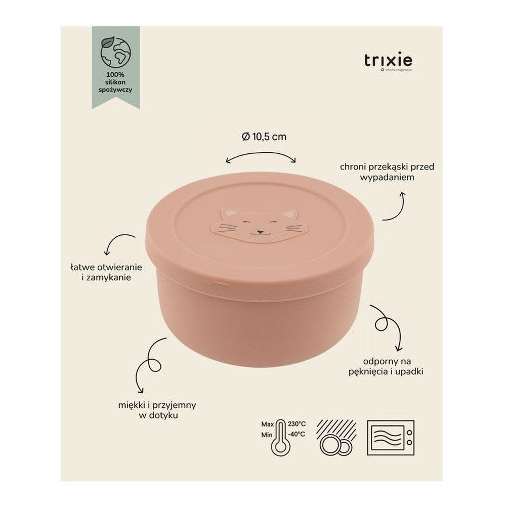 Pojemnik silikonowy z pokrywką na przekąski Kot Trixie – 10,5 × 10,5 × 5,5 cm – zdjęcie 4