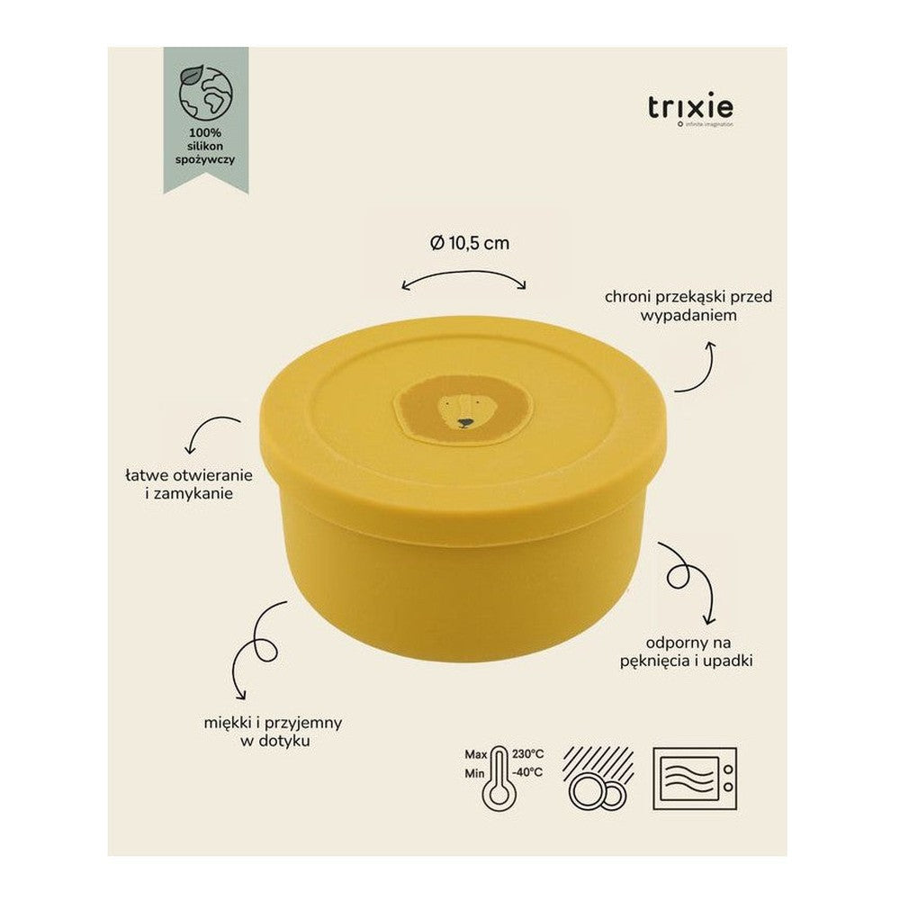 Pojemnik silikonowy z pokrywką na przekąski Lew Trixie – 10,5 × 10,5 × 5,5 cm – zdjęcie 4