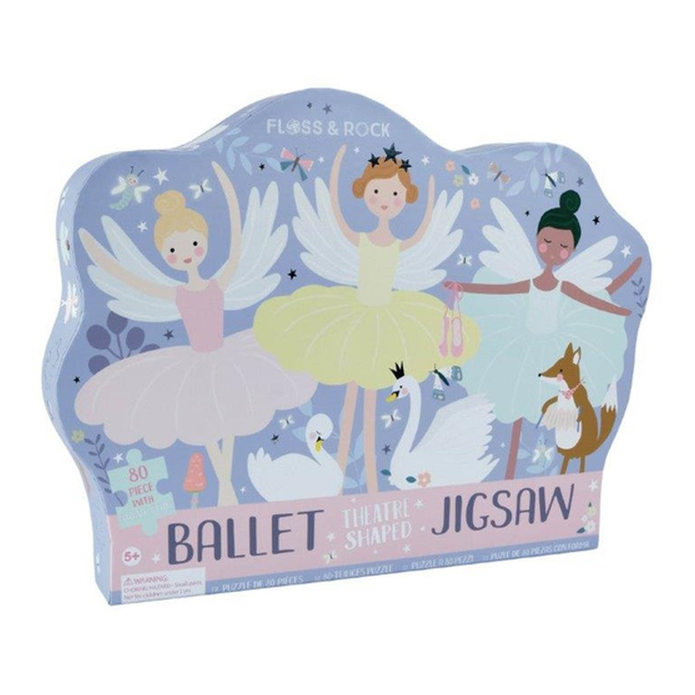 Puzzle Baletnice Floss & Rock – 80 elementów w kształcie sceny