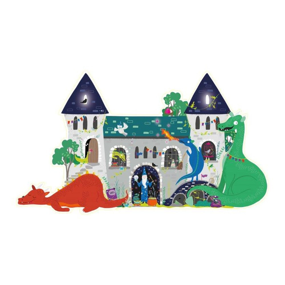 Puzzle Czarodziejski Zamek Floss & Rock – 100 elementów ze smokami – zdjęcie 2