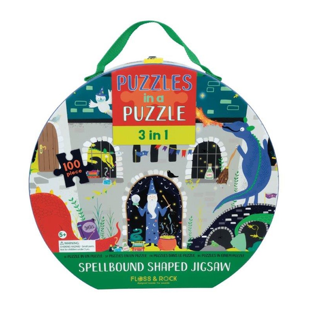 Puzzle Czarodziejski Zamek Floss & Rock – 100 elementów ze smokami