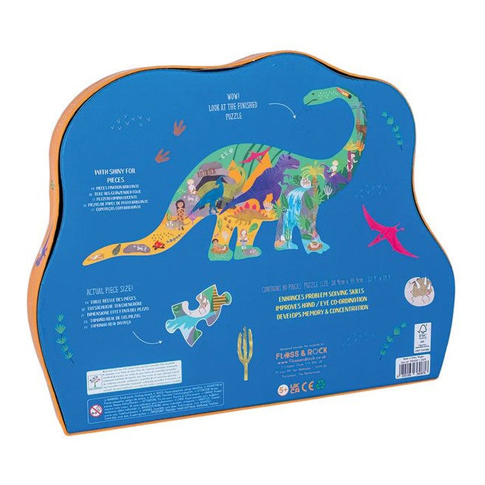 Puzzle Dinozaury Floss & Rock – 80 elementów w kształcie dinozaura – zdjęcie 3