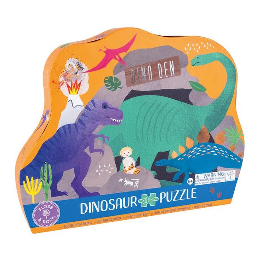 Puzzle Dinozaury Floss & Rock – 80 elementów w kształcie dinozaura