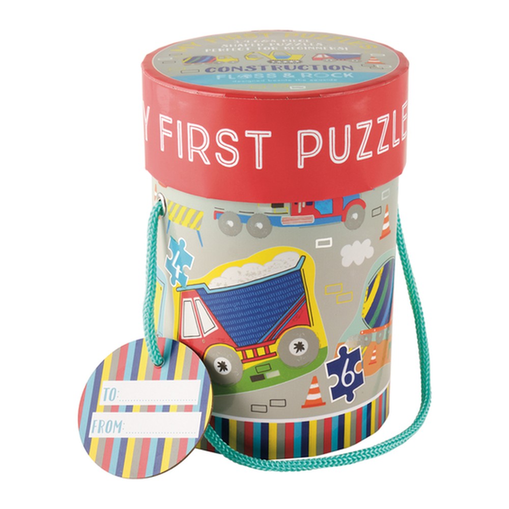 Puzzle dla początkujących Na Budowie Floss & Rock – 4 w 1, w tubie