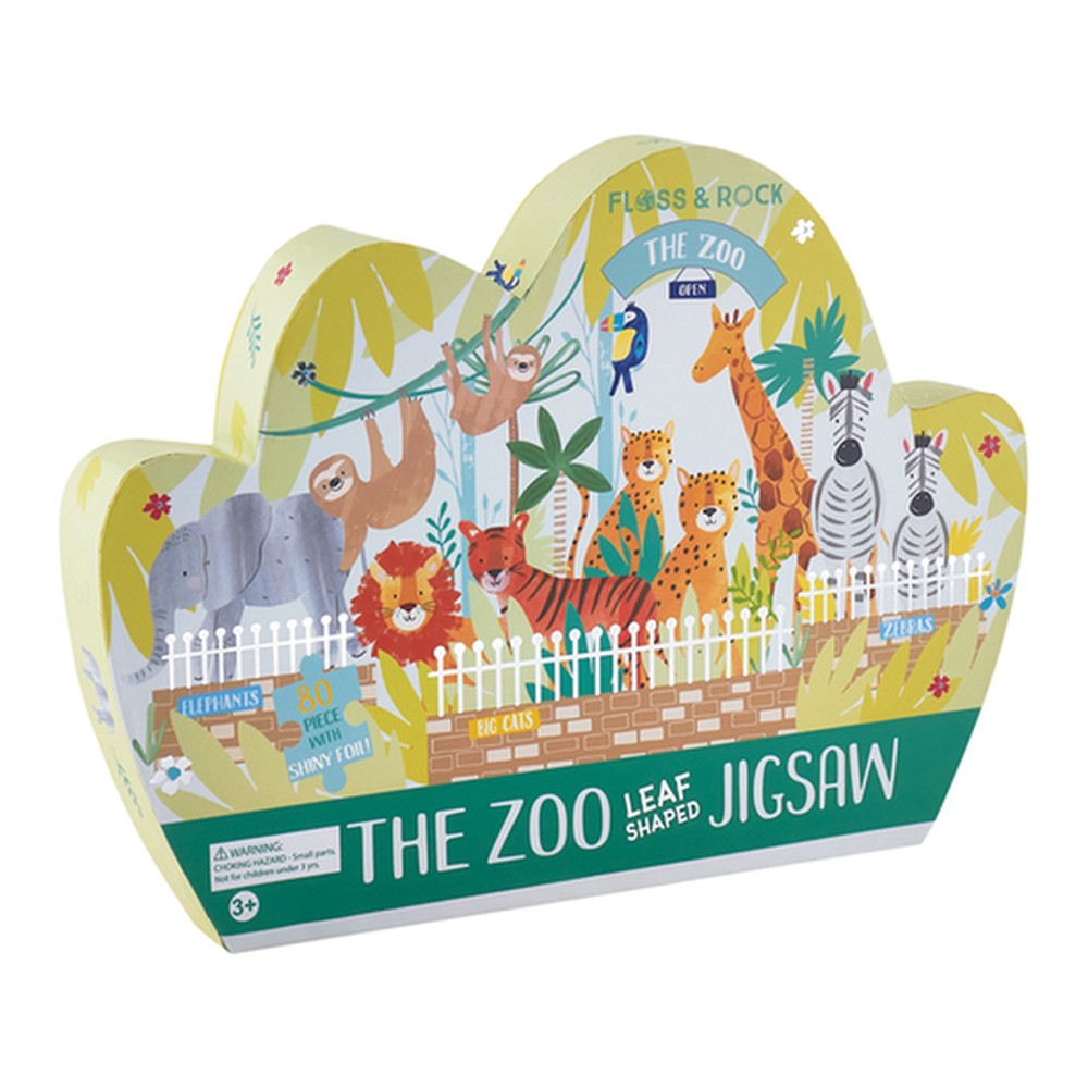 Puzzle Dżungla Floss & Rock – w kształcie palmowego liścia, 80 elementów
