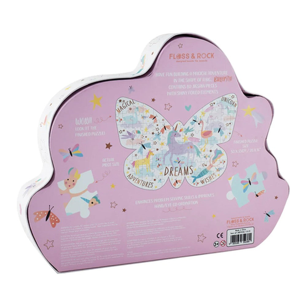 Puzzle Kraina Fantazji Floss & Rock – w kształcie motyla, 80 elementów – zdjęcie 3