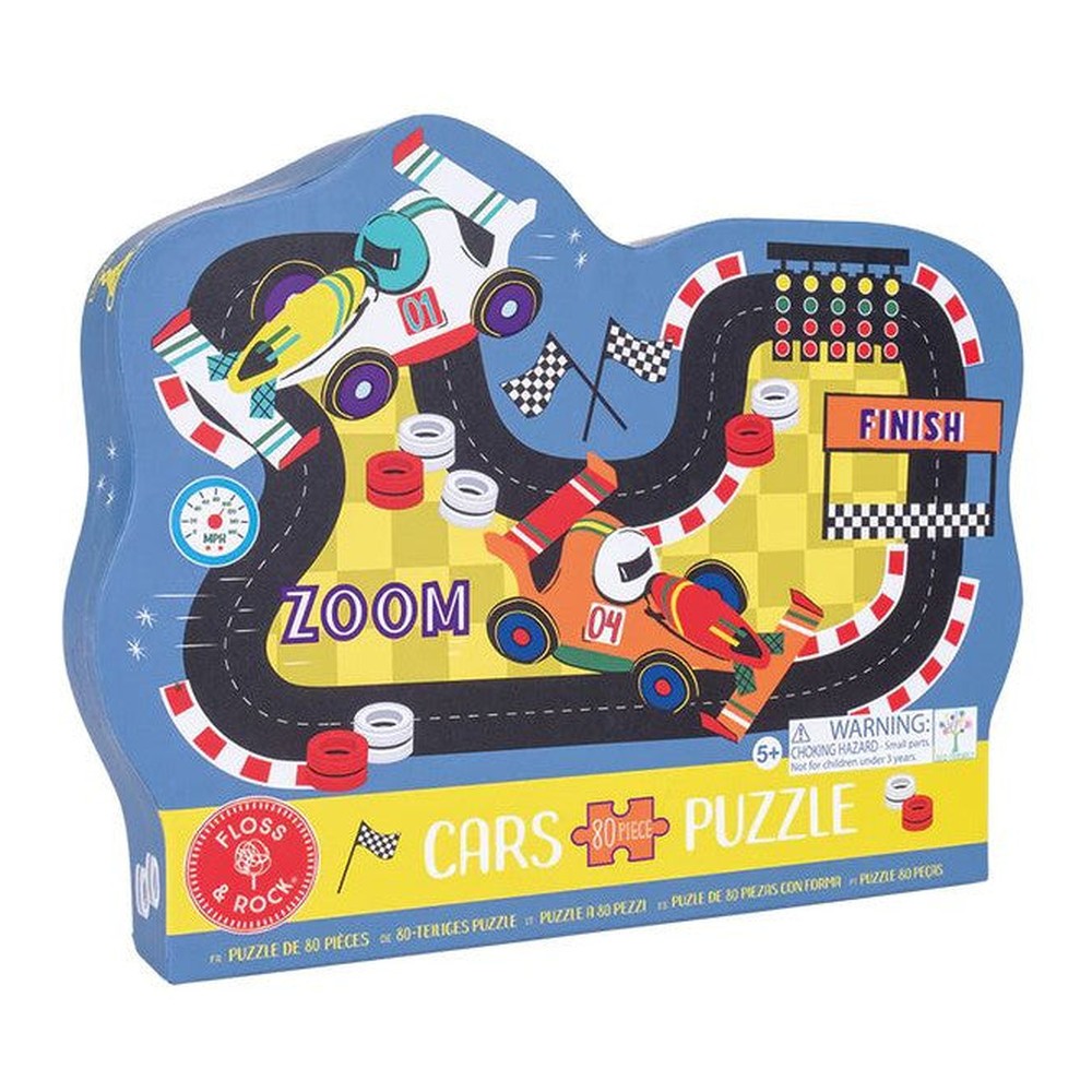 Puzzle Samochody Floss & Rock – 80 elementów w kształcie toru